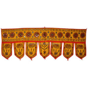 Bandhan War Door <b>Hanging</b> Anniversary Toran Handmade Cotton Fabric Traditional Wall <b>Hanging</b> <b>Window</b> Valance Eco-Friendly - Product Image 1