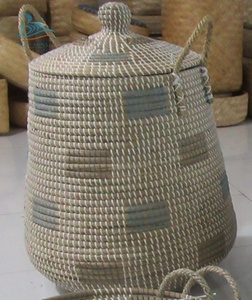 High Quality <b>Seagrass</b> Storage <b>Basket</b> With Plastic String Laundry <b>Seagrass</b> Wicker <b>Basket</b> From Vietnam - Product Image 5