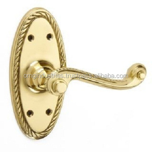 OMG Industries Poignée de porte géorgienne au design moderne Poignée de porte d'entrée à levier à mortaise en laiton massif - Product Image 2