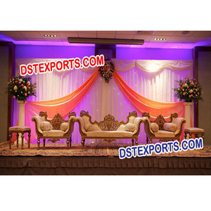 Conjunto de sofás para bodas indias, muebles para bodas hindúes, conjunto de sofás para escenario de boda, California - Product Image 1