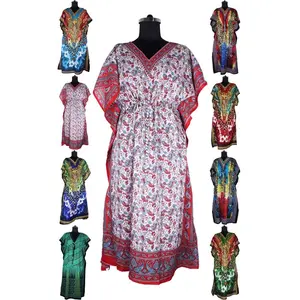 Caftán Largo de seda Multicolor para mujer - Product Image 1