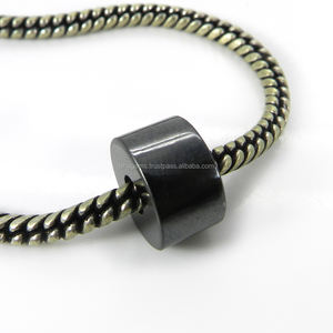 Perles à pierres précieuses rondes naturelles, perles à gros trou, en hématite, de taille 14x14x8mm - Product Image 2