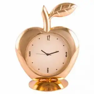 Gold Color Decoration Fancy New Designing stylish Best Quality Luxury Standard Design Apple Shape Clock