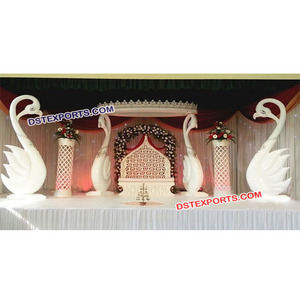 Fibra de cisne pilar decoración de escena de boda hermosa de fibra de pato pilar, etapa de ceremonia de bodas indias etapa fabricante - Product Image 1