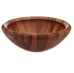 ชามไม้สำหรับเสิร์ฟชามสลัดไม้ขนาดใหญ่ทำจากไม้อะคาเซียสำหรับใช้ในเครื่องครัวสินค้าขายดี - Product Image 1