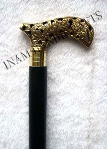 Bastón de Madera de Diseño con Aspecto Antiguo y Mango de Latón Antiguo / Bastón de Senderismo - Product Image 2