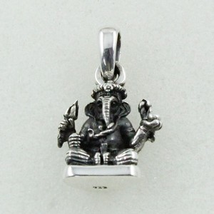 Pendentif en argent massif Lord Ganesha, pendentif en argent sterling 925 pour femmes, bijoux en argent d'Inde - Product Image 1
