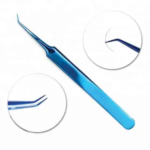 45 Degree Angle Volume Lash TweezersでTitanium Blue Plasma Finishing