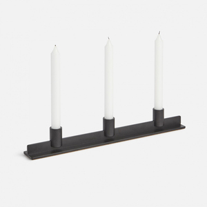 Portavelas Metálico Negro Hecho a Mano para Decoración Navideña del Hogar - Product Image 1