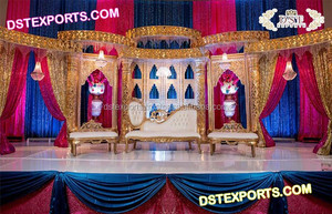 พราวธีมบอลลีวูดงานแต่งงานเวทีเอเชียงานแต่งงานประกาย Stage Decor อินเดียคลาสสิกงานแต่งงานเวทีการตั้งค่า - Product Image 6