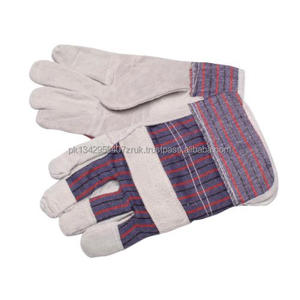 Guantes de seguridad de dedo completo para trabajo pesado unisex, guantes de cuero personalizados, muñeca ajustable para trabajo industrial para adultos - Product Image 1