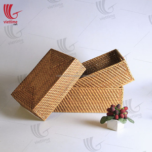 Cestas de mimbre baratas de ratán con asa, cesta de almacenamiento marrón - Product Image 2