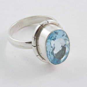 925 <b>Silver</b> <b>Ring</b> Wholesale Blue Topaz Jewelry <b>Adjusting</b> <b>Silver</b> <b>Ring</b> - Product Image 3