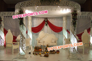Décoration de mandap en cristal de fibre, ensemble de mandap de mariage indien en cristal de Fidji, dernier ensemble de mandap de mariage, prix de vente d'usine en Australie - Product Image 2