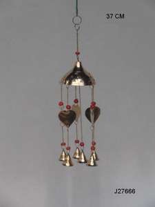 โมบายกระดิ่งลมทองเหลืองขัดเงา,โมบายโลหะสำหรับตกแต่งบ้าน - Product Image 3