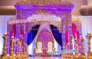 Mandap en bois sculpté élégant, mandap de mariage en bois sculpté, style paisley, mandap en bois sculpté à la main, Australie, États-Unis, Royaume-Uni, Irlande - Product Image 6