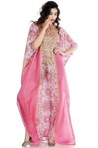 Jeunes femmes premier choix incroyable, récemment fait styliste longue taille belle couleur rose caftan/nouveau caftan à impression numérique - Product Image 3