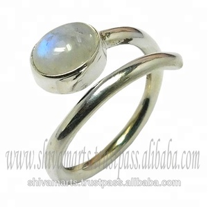 แหวนเงินแท้ 925 ประดับพลอยมูนสโตนสีรุ้ง รูปทรงกากบาท งานแฮนด์เมด ขายตรงจากโรงงาน เครื่องประดับคุณภาพสูง ดีไซน์หรูหรา - Product Image 2