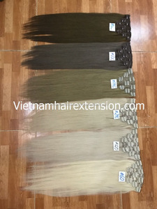 Extensions de cheveux vierges vietnamiennes Remy de haute qualité, lisses, à clipser, 100g, 8"-40" - Product Image 3