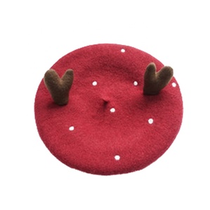 Chapeau d'hiver personnalisé 100% laine Béret de Noël Chapeaux Casquettes Béret en gros pour femmes - Product Image 6