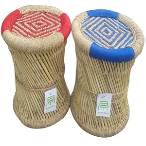 Solid Bamboo Ottoman Stool Portable Poop Stool Foot Rest Stool <b>for</b> Restaurant Living Room Garden Bone Inlay Console - Product Image 1