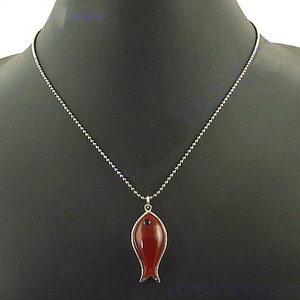 สร้อยคอโอนิกซ์สีแดงธรรมชาติที่สวยงามเครื่องประดับอย่างดีโซ่เงินลูกปัดจี้ดีไซน์ล่าสุดสำหรับของขวัญแต่งงานขายส่ง - Product Image 2