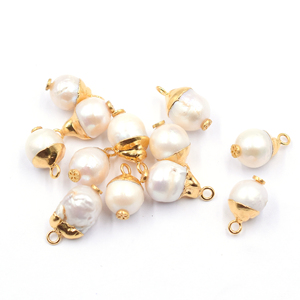 Perle baroque d'eau douce 15 à 17 MM forme inégale pendentif plaqué or pierres précieuses naturelles résultats de bijoux juin pierre de naissance - Product Image 1