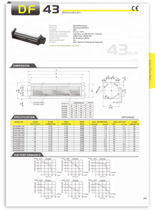 Ventola a Flusso Incrociato SYMBANG Taiwan DF43198 43mm DC 12V/24V in Lega di Alluminio Certificata CE con Garanzia di 1 Anno - Product Image 6