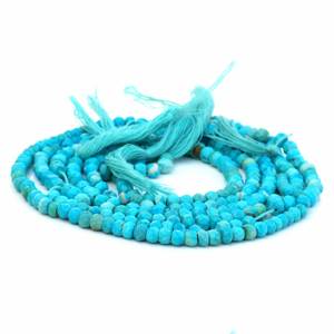 Cuentas de Turquesa Natural de Arizona Azul Cielo, Facetadas, de 5mm-6mm, para la Fabricación de Joyas, Piedras Semipreciosas, Hilo de Cuentas, Tercera Calidad - Product Image 2