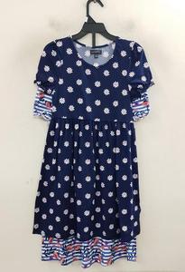 Vestido de Verano Informal de Algodón de Manga Corta con Estampado Floral Midi de Punto Ecológico para Niñas, Ropa de Marca de Alta Calidad - Product Image 4