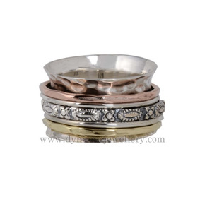 Unisex <b>Sterling</b> <b>Silver</b> <b>Spinner</b> <b>Ring</b> Bar Setting for Weddings Engagements Parties and Anniversaries-Wholesale Gift Idea - Product Image 1