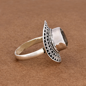 Améthyste verte naturelle pierre précieuse style vintage bague de mode solide en argent sterling 925 fabrication de bijoux en gros CASA DE PLATA - Product Image 3