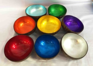 Bol en coque de noix de coco, laque japonaise faite à la main, modèle m. Ponçage 84587176063 - Product Image 6