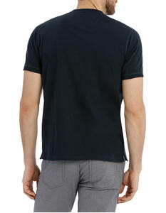 Venta al por mayor personalizado Slim Fit hombres camisetas 95% algodón 5% Spandex manga corta estilo Henley Casual camiseta de talla grande - Product Image 3