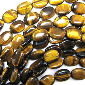 Oeil de tigre ovale perle pierre collier pierres perles ovales breloques en cristal pour la fabrication de bijoux cristal femmes collier grossiste - Product Image 2
