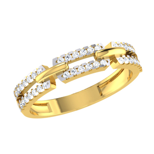 Bague de mariage en or jaune 14 carats avec diamants ronds de 0.40 carats Collection de créateurs - Product Image 1