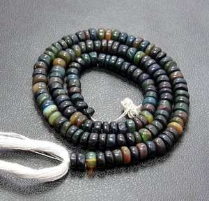 Cuentas de piedras preciosas sueltas de ópalo negro etíope forma redonda suave calidad increíble Natural para la fabricación de joyas - Product Image 1