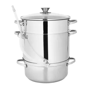 26cm 8.0L Stainless Steel juicer 2 Tier Steamer with Glass Lid