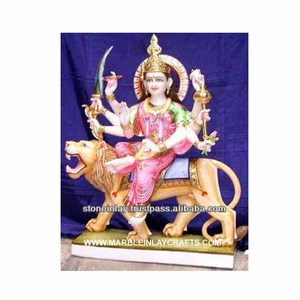 สวยงามมากเทพธิดาสีขาวหินอ่อน Durga รูปปั้น - Product Image 1