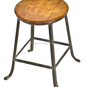 Petit tabouret tibétain en acier, pour style industriel - Product Image 1