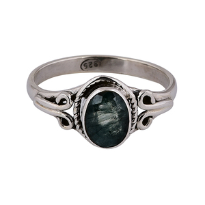 5X7 mm small <b>emerald</b> gemstone 925 sterling solid <b>silver</b> <b>ring</b> - Product Image 1