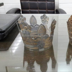 มงกุฎมาดอนน่า ฮอลิเดย์ คราวน์ มงกุฎโบราณประดับอัญมณีสไตล์ฝรั่งเศส สำหรับตกแต่งบ้าน มงกุฎโลหะวินเทจ - Product Image 1