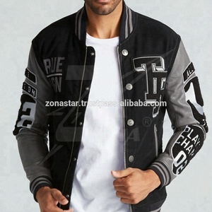 Chaquetas de Satén de Invierno Personalizadas para Hombre, Estilo Inglés, Cuello en V, Casual, Tipo Bomber, Bordado con Logotipo Universitario, Más Vendidas - Product Image 5