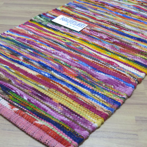 พรมชินดี พรมผ้าสำหรับขาย สไตล์วินเทจ โบฮีเมียน อินเดีย ทำจากผ้ารีไซเคิล ทอสำหรับผู้ใหญ่ ขนาดมาตรฐานหรือขนาดตามสั่ง - Product Image 3