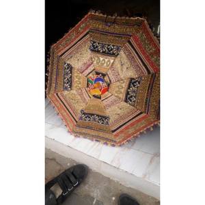 Outdoor Bohemian Rajasthani <b>Garden</b> <b>Umbrella</b> Unique Art Handmade Embroidery Design with Parrot Metal Frame <b>for</b> Decorative Usage - Product Image 5