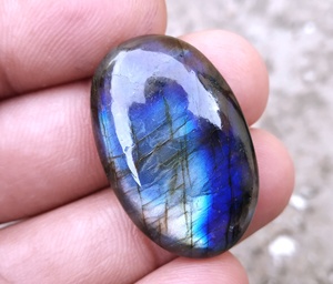 Cabujones de piedras preciosas sueltas de labradorita natural con flash azul, forma ovalada para colgante para hacer regalos, venta al por mayor - Product Image 2