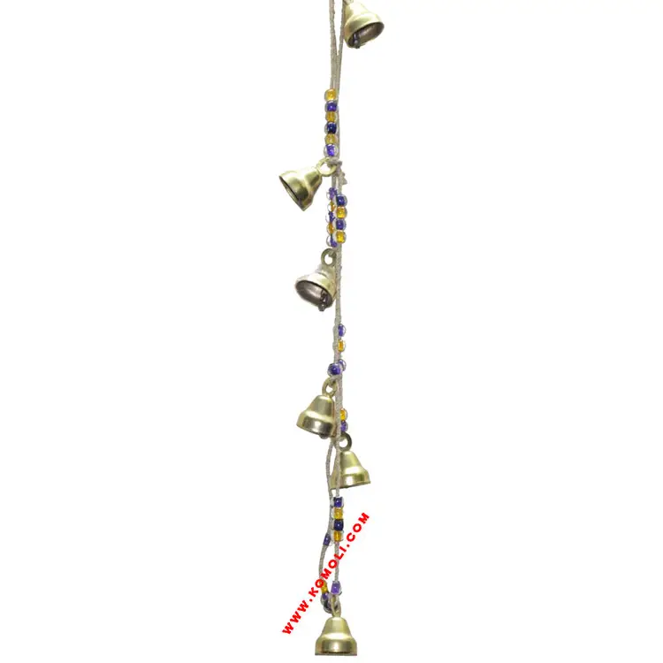 Einzelne lange Schnur von Mini Messing Kuhglocke benutzer definierte Kuhglocken von vielen Designs Metall Handwerk Garten Ornamente