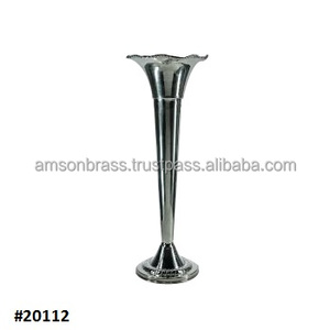 Florero de Metal para decoración de boda de hogar y la mejor calidad, florero de trompeta alto de Metal, florero decorativo - Product Image 1