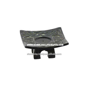 <b>Black</b> Soapstone <b>Tea</b>-<b>Light</b> Candle <b>Holders</b> - Product Image 1