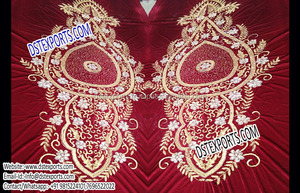 Traditional Indian Dulhan Doli Theme Backdrop Indian Wedding Backdrop <b>Curtains</b> Embroidered <b>Curtain</b> Manufacturer and Exporter - Product Image 5